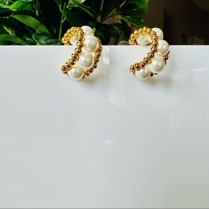 Pearl Statement Ear Hoops
